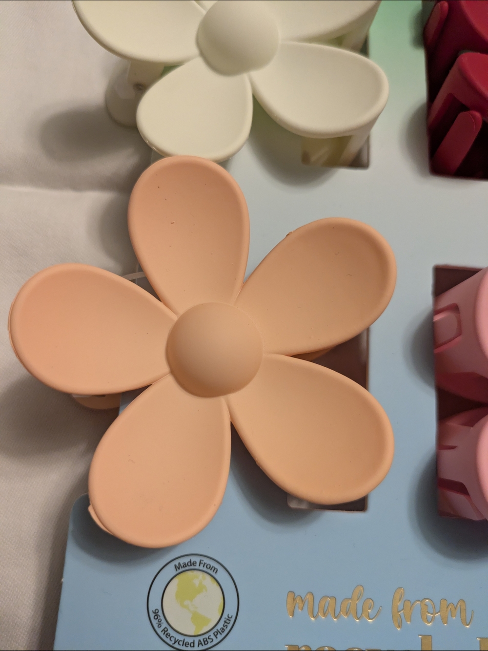 Piper K Flower Hair Clips Set Pink Red Peach Cute Aesthetic Clips - Picture 4 of 5